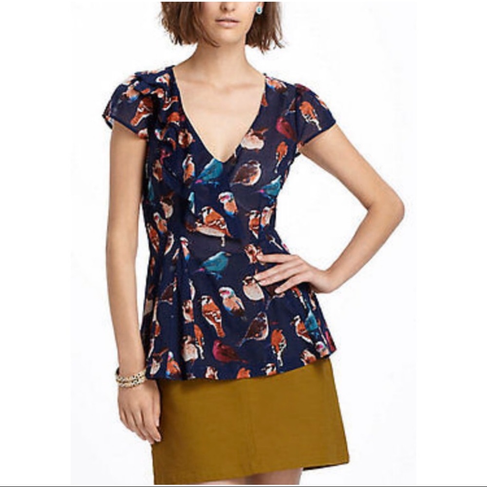 Anthropologie Meadow Rue Animal Kingdom blouse